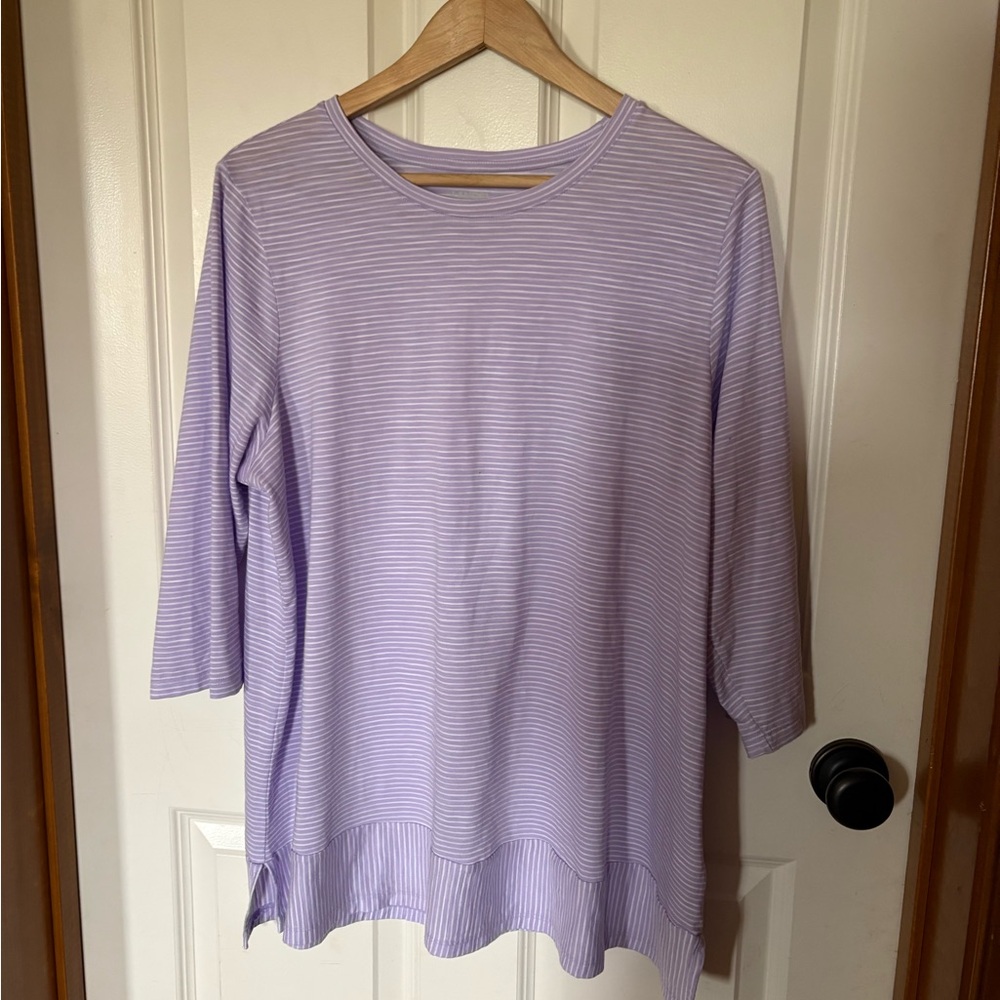 Land’s End striped 3/4 sleeve tee size 1X